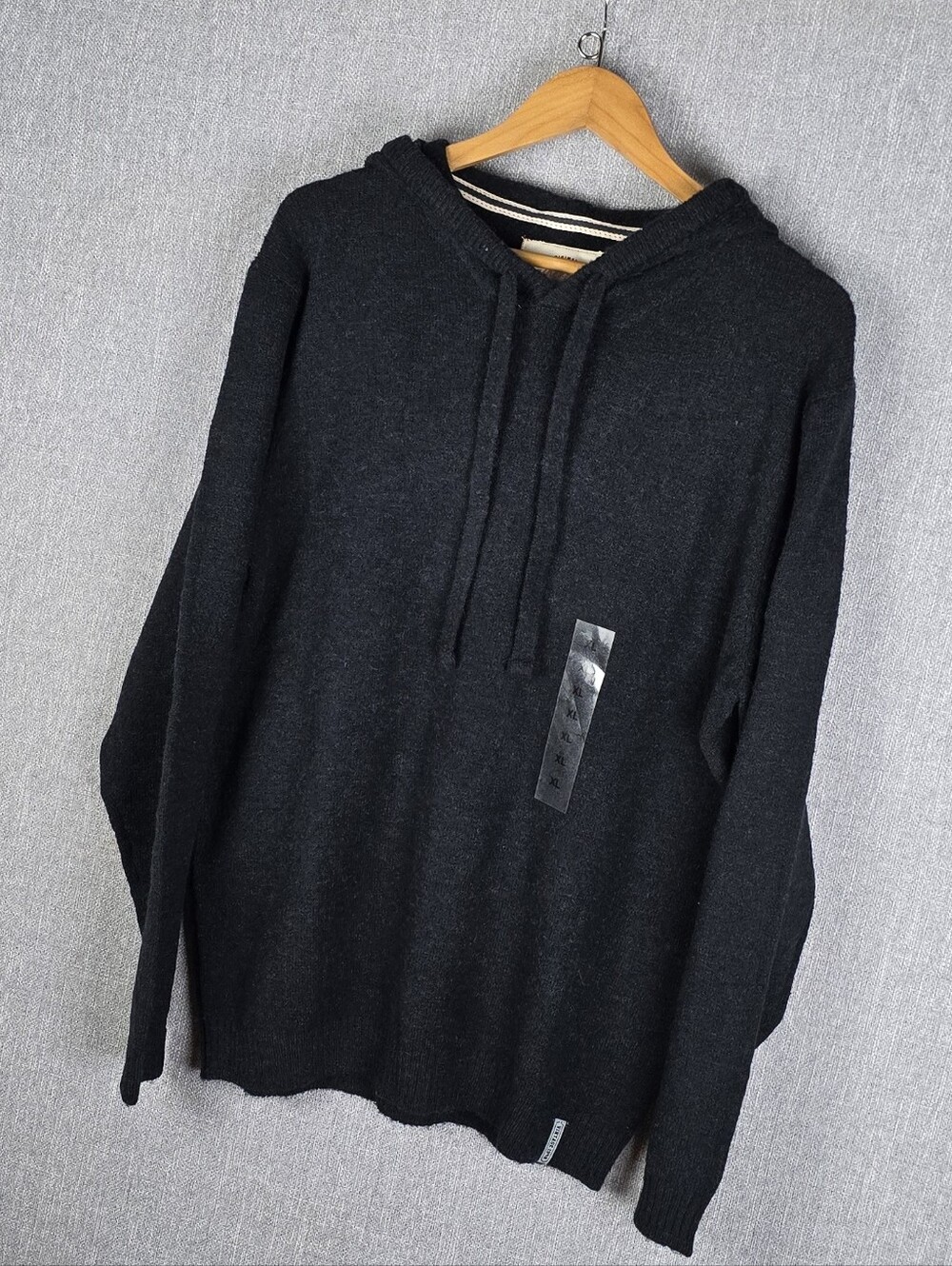 Weatherproof Vintage Black Soft Knit Lightweight Hoodie Mens XL